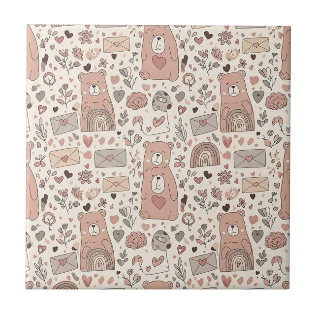 Ursinhos de pelúcia Boho com Arco-íris -Terroso (3 (Frente)