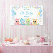 Ursinhos Pastel Adoráveis Festa de Bebê Menino Oh 
