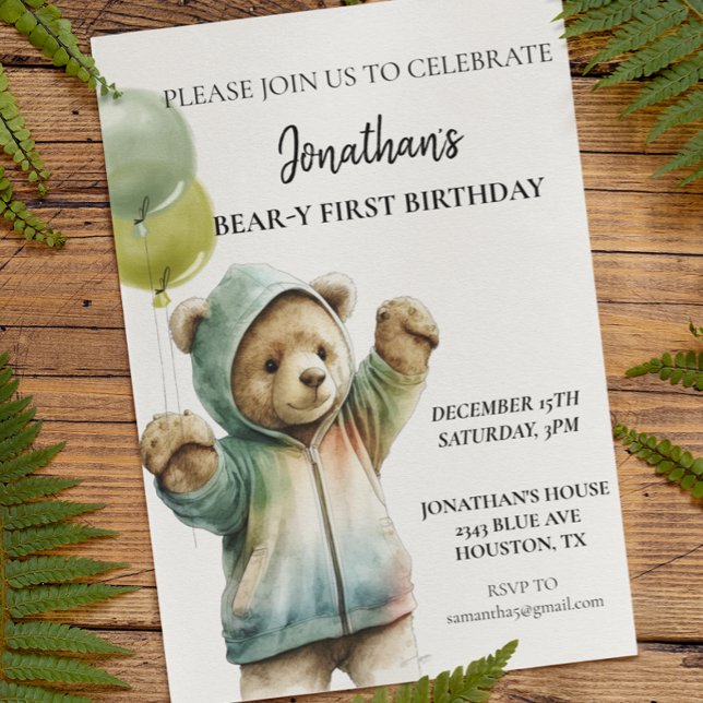 Urso 1º Primeiro Aniversário Adorável Urso (Criador carregado)
