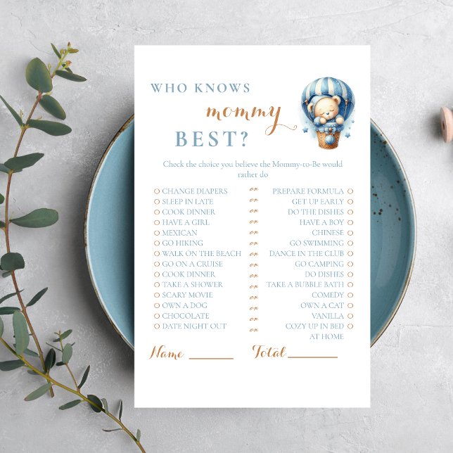 Urso adorável Balão Azul de Ar Quente que Ama a Ma (Criador carregado)