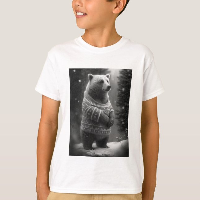 Urso Adorável Vestindo um Suéter Louco (Frente)