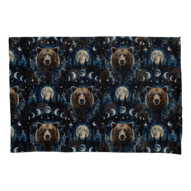 Urso ao Luar Padrão Aquarela | Floresta Celestial (Frente)