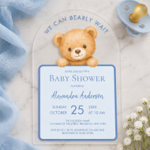 Urso Azul Mal Pode Esperar Chuveiro de Urso de Pel