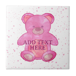 Urso Bebê Escuro Em Texto Personalizado Cor-De-Ros