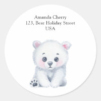 Urso bebê polar - etiqueta de expedição