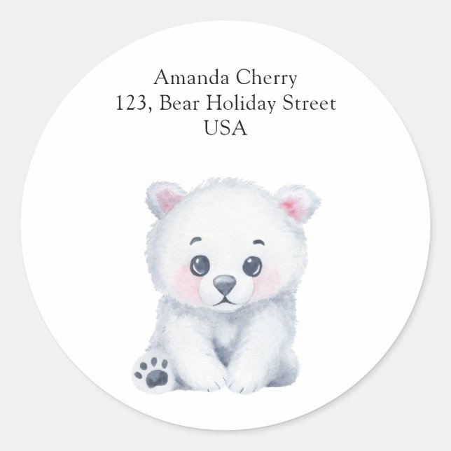 Urso bebê polar - etiqueta de expedição (Frente)