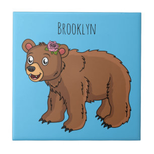 Urso bonito com ilustração de desenho animado de