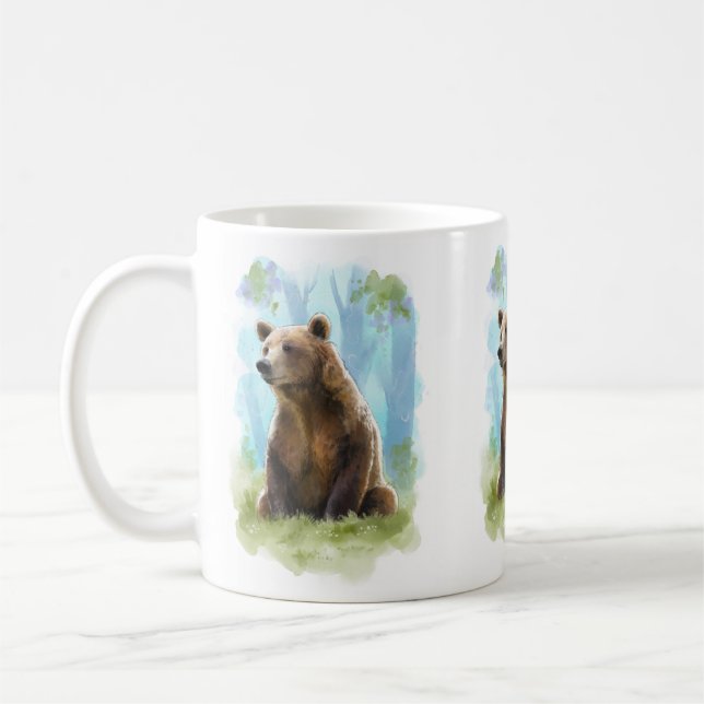 Urso castanho, caneca de urso pardo para decoração (Esquerda)