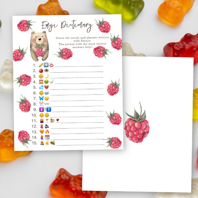 Urso - chá de fraldas de jogo Emoji Pictionary (Criador carregado)