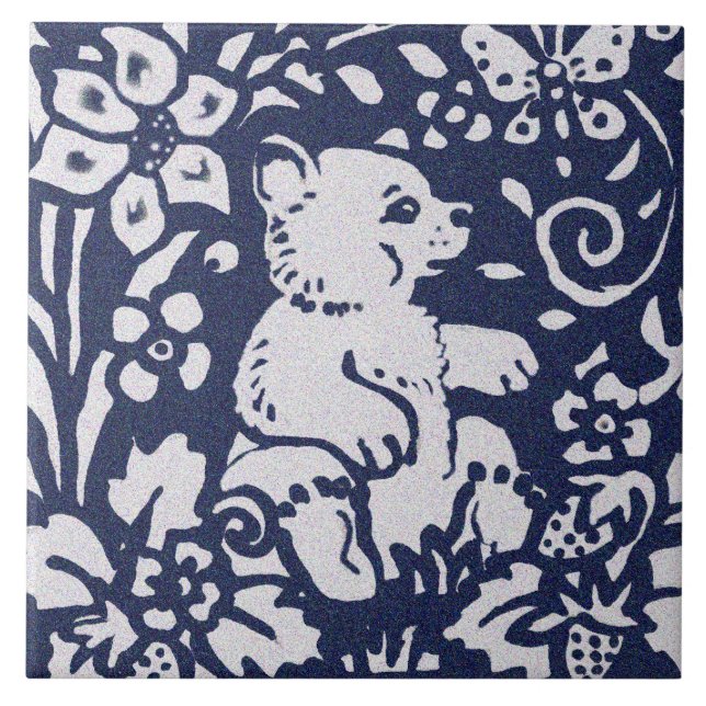 Urso Cinza Azul Granite Pedra Arte Animal (Frente)