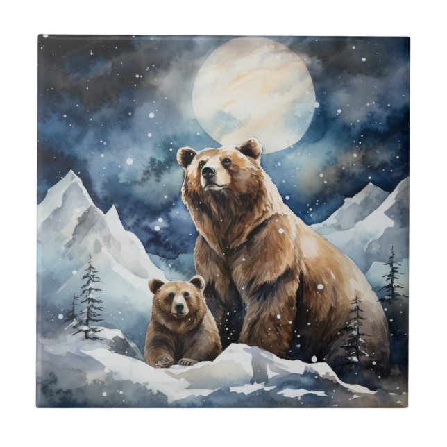 Urso Cinzento e Bebê (Frente)