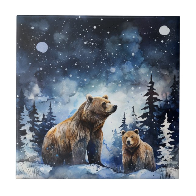 Urso Cinzento e Bebê (Frente)