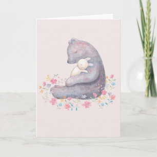 Urso & Coelho Eu amo você Cartão de Aniversário