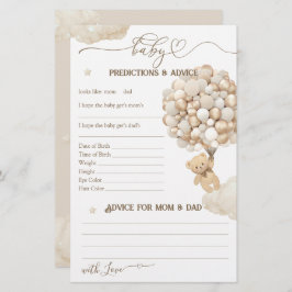 Urso com Balões - Jogo de Chá de fraldas Neutro