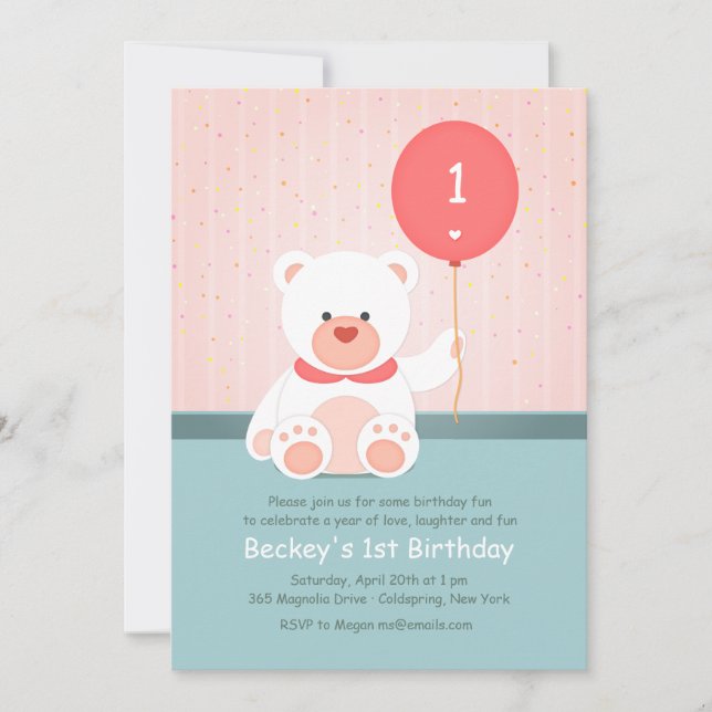 Urso com Convite Ballon (Frente)