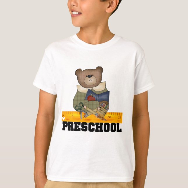 Urso com o camiseta e os presentes prées-escolar (Frente)