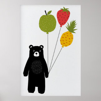 Urso com Poster de Balões