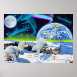 Urso Cubs polar & poster da fantasia do Dia da