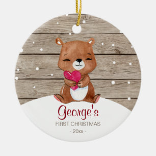 Urso da aguarela dos enfeites de natal do bebê