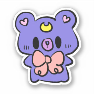 Urso da lua adesivo fofo Kawaii para garotas anime