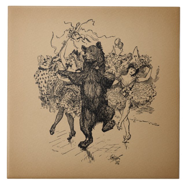 Urso Dançante Vintage Arte Circus (Frente)