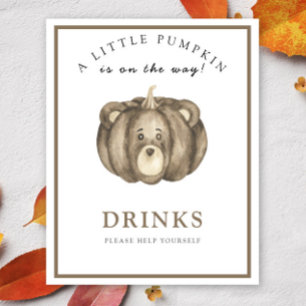 Urso de abóbora - Bebidas se servam Poster