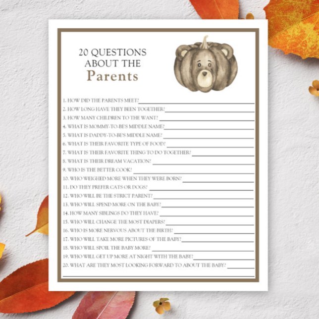 Urso de abóbora bonito - jogos sobre os pais (Criador carregado)