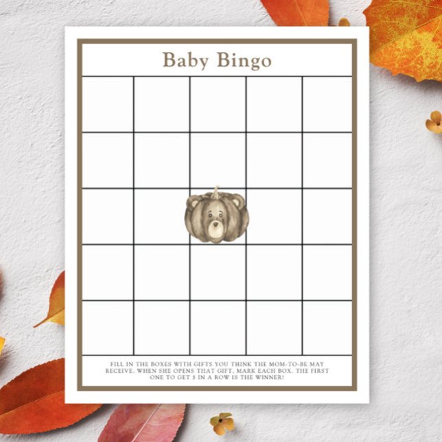 Urso de abóbora - Jogo de bingo para chá de bebê (Criador carregado)