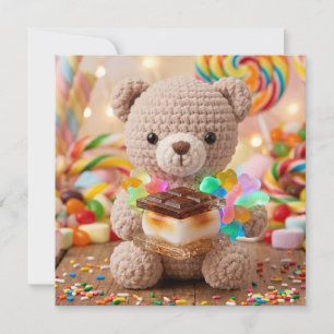 Urso de Crochê com S'more em uma Terra de Doces