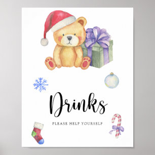 Urso de inverno - Bebidas ajudem a si mesmo Poster
