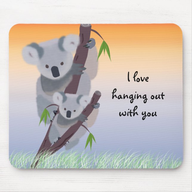 Urso de Koala australiano bonito Mousepad (Frente)
