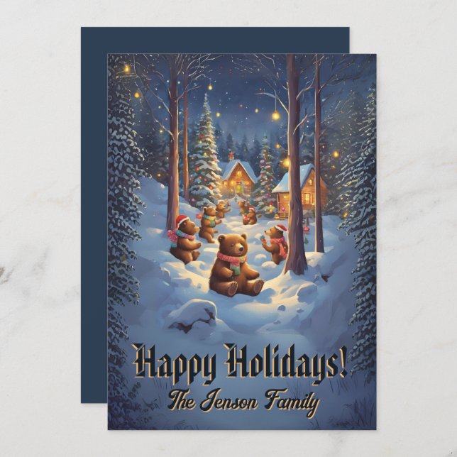 Urso de Natal 13, Feriados Felizes, Cartão de Nata (Frente/Verso)