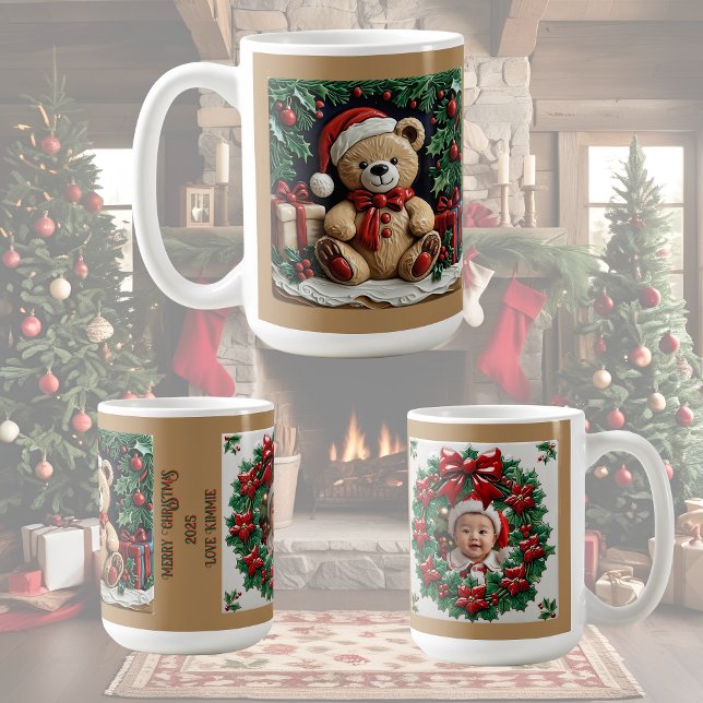 Urso de Natal e Presentes Caneca de Café Personali (Criador carregado)