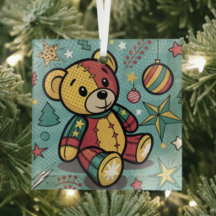 Urso de Natal em Patchwork Caprichoso