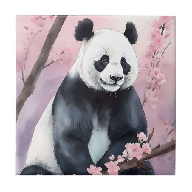 Urso de Panda de Pintura em Aquarela (Frente)