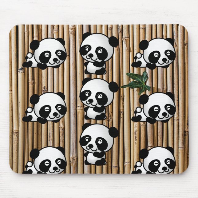 Urso de panda & Mousepad de bambu (Frente)