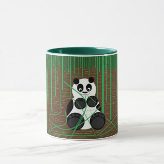 Urso de Panda na Caneca Florestal de Bambu