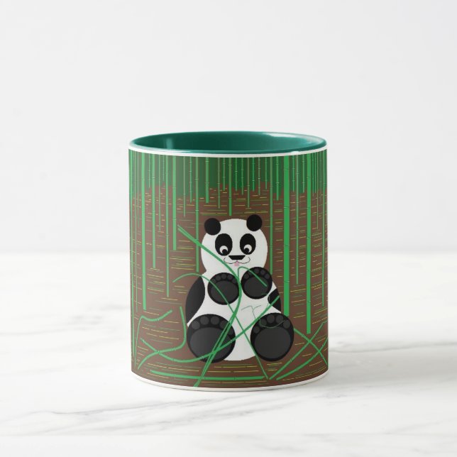 Urso de Panda na Caneca Florestal de Bambu (Centro)