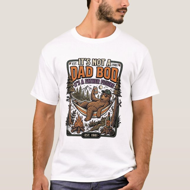 Urso de Papai Engraçado de Acampamento Camiseta Fi (Frente)