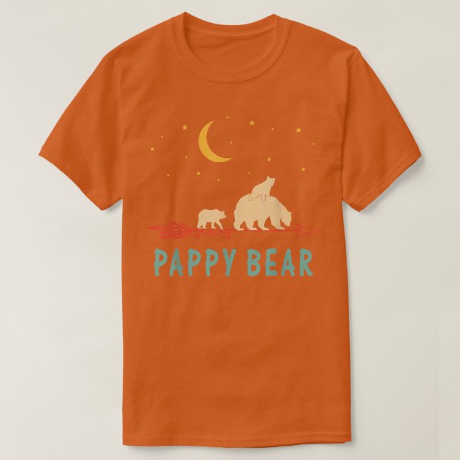 Urso de Pappy com 2 Cubs Camisa Duas Papoupo Bênça (Frente do Design)