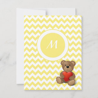 Urso de pelúcia amarelo Chevron Zigzag