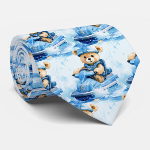 Urso de Pelúcia Azul Jet Ski Gravata