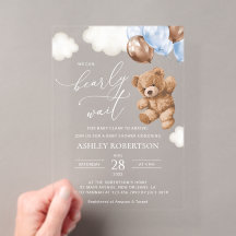 Urso de Pelúcia, Bebê Urso, Balões Azuis, Chás de 