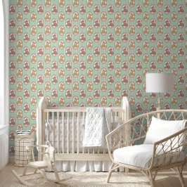 Urso de pelúcia Blossom Stripe em Sage e Rosa