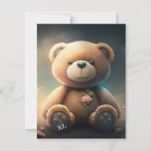 Urso-de-pelúcia-branca com tipografia rosa-rosa AI