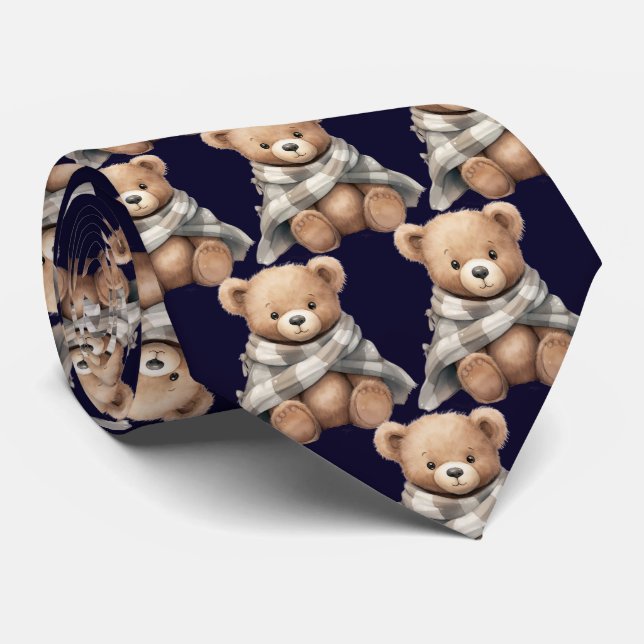 Urso de Pelúcia com Gravata de Cobertor (Rolled)