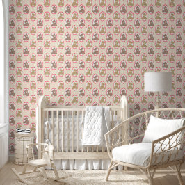 Urso de pelúcia com listras cor-de-rosa e blush