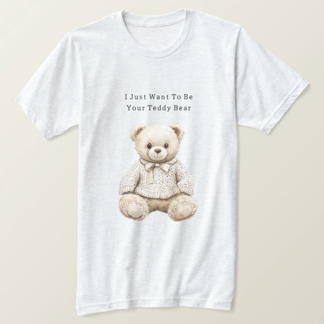 Urso de Pelúcia de Creme Doce em Suéter (Frente do Design)