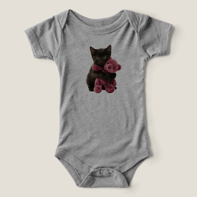Urso de pelúcia de gato preto fofo  (Design frontal)