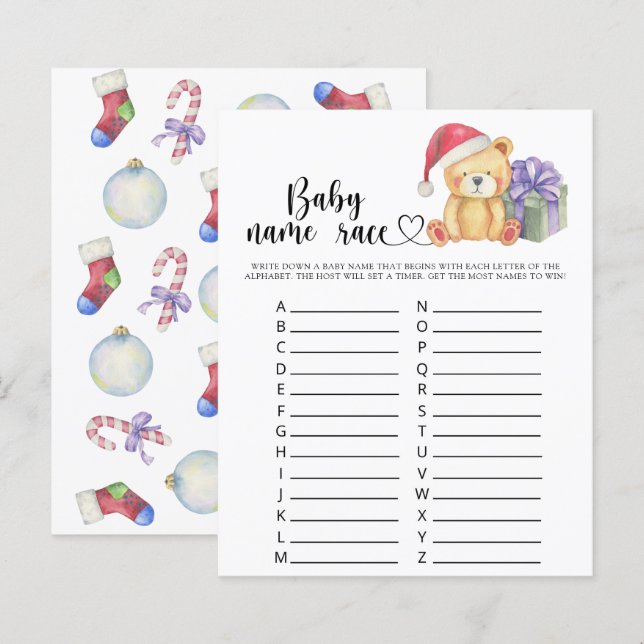 Urso de pelúcia de inverno - Jogo de corrida do no (Frente/Verso)